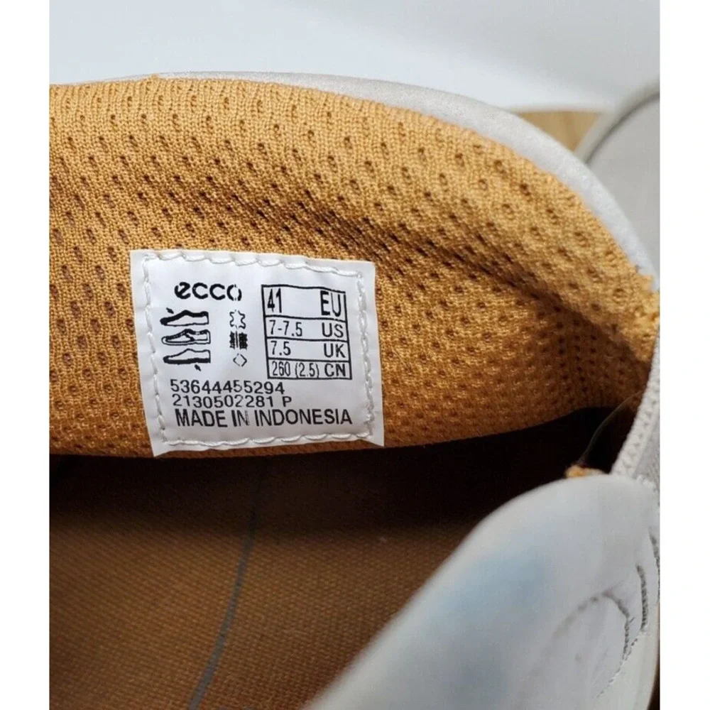 Ecco Collin 2.0 Shoes Mens 41 Beige Grey Slip On Loafer Comfort Sneaker 7-7.5 US